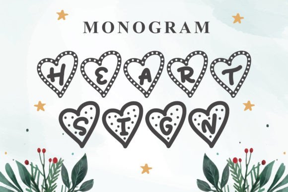 Monogram Heart Sign: A Romantic Display Font for Makers